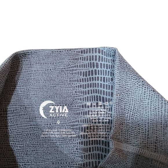 ZYIA ACTIVE Blue Python Snake Print Leggings - Picture 5 of 8